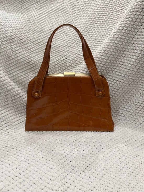 Nordstrom Handbags - Nordstrom Croc-Embossed Leather Top-Handle Structured Frame Bag